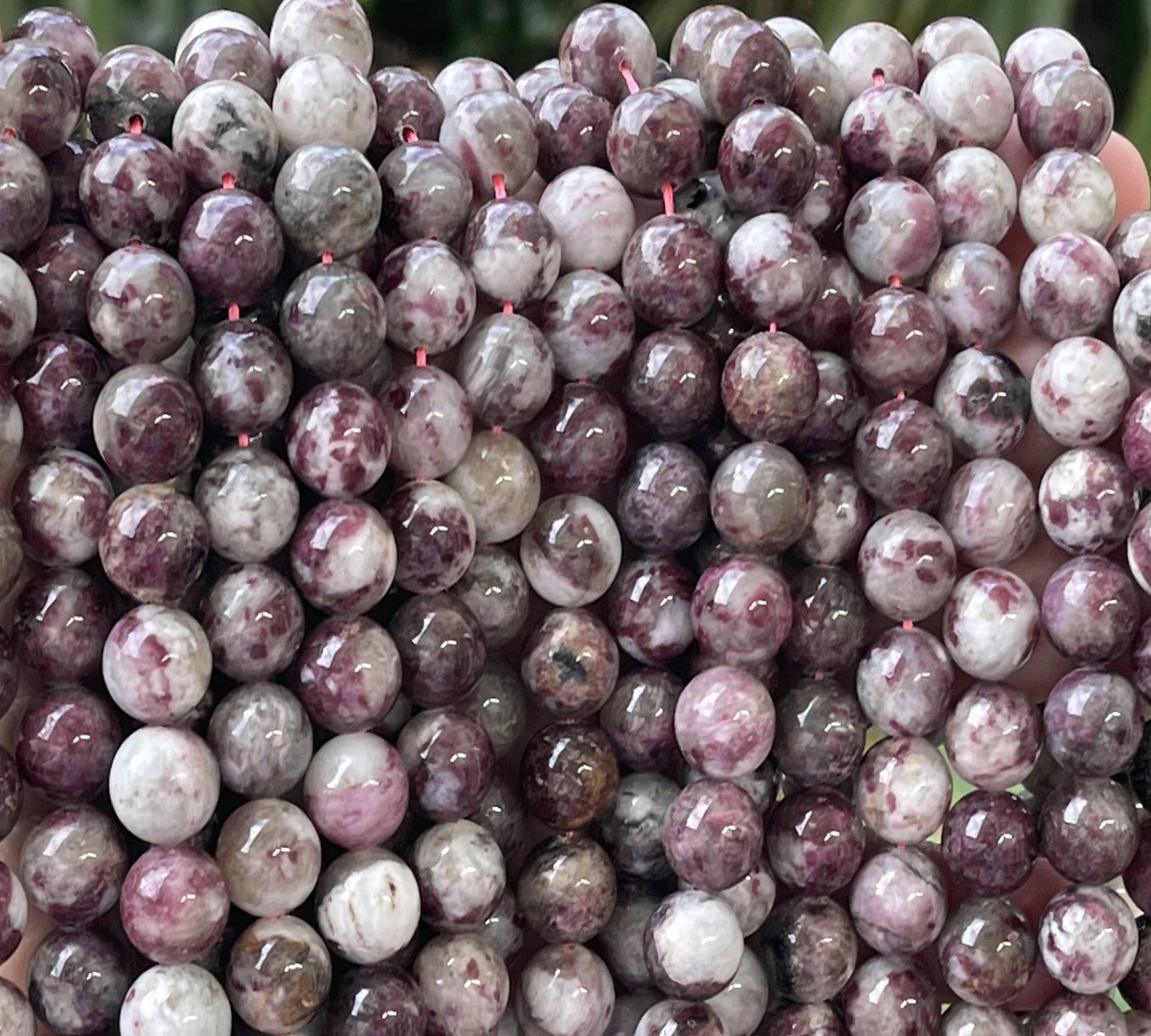 Eudialyte 10mm round natural gemstone beads 15" strand - Oz Beads 