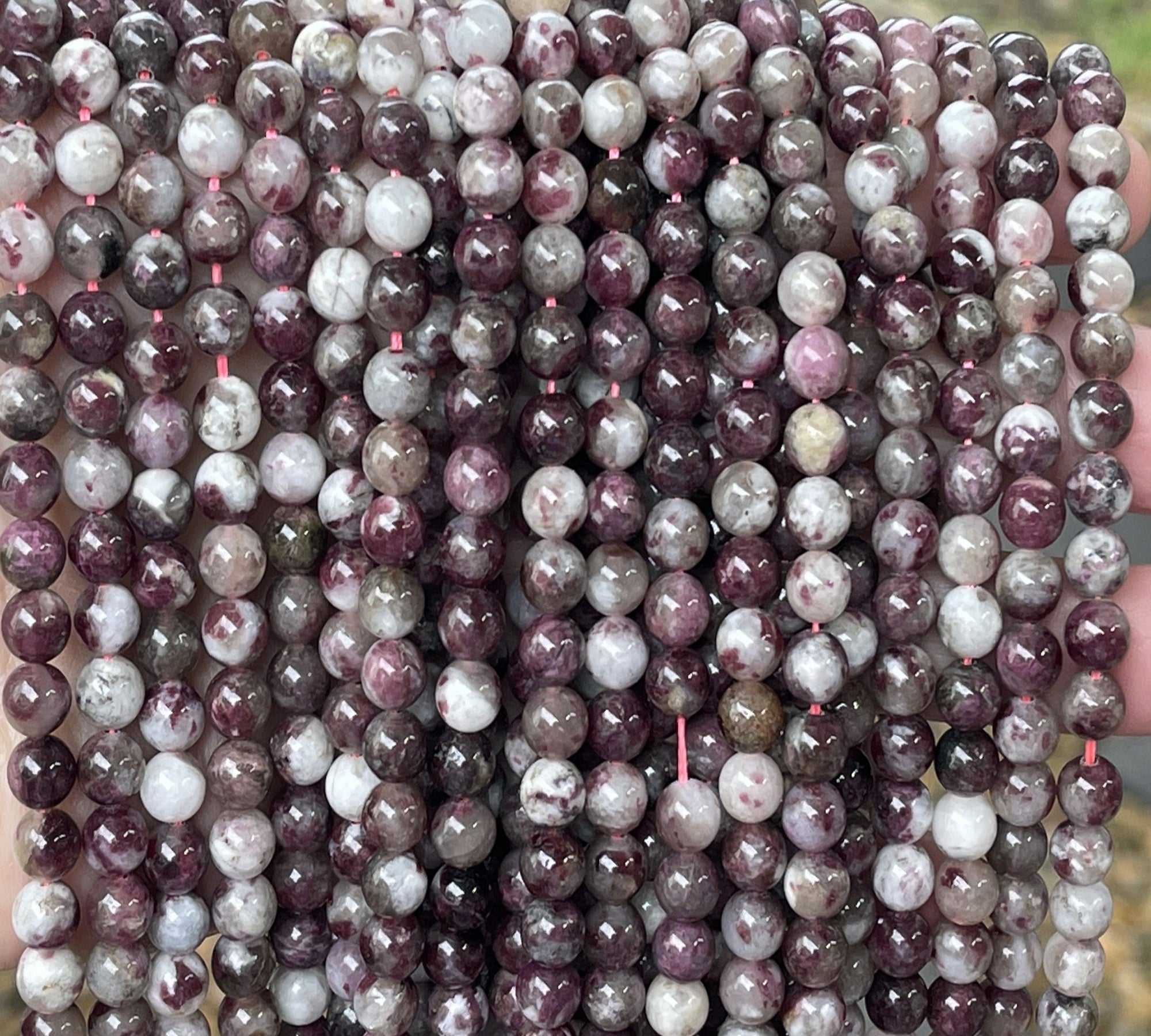 Eudialyte 6mm round natural gemstone beads 15" strand - Oz Beads 